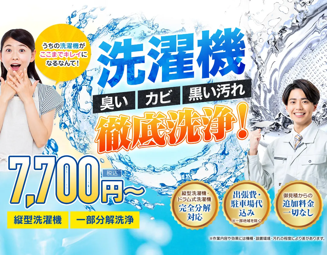 洗濯機 臭い・カビ・黒い汚れ 徹底洗浄